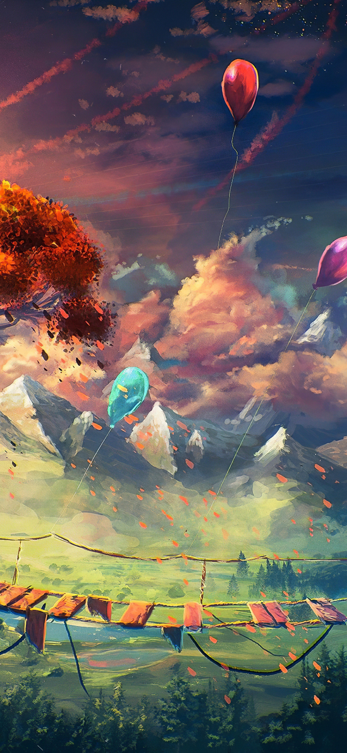 Colorful Landscape Sky Painting 4k iPhone XS, iPhone 10, iPhone X HD 4k Wallpaper, Image, Background, Photo and Picture