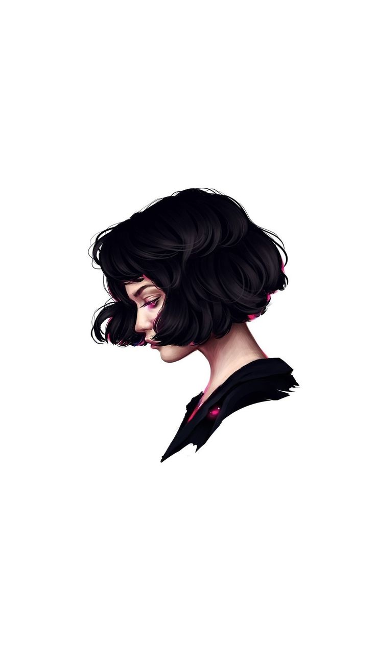 Minimal, woman, short hair, art, 1080x1920 wallpaper