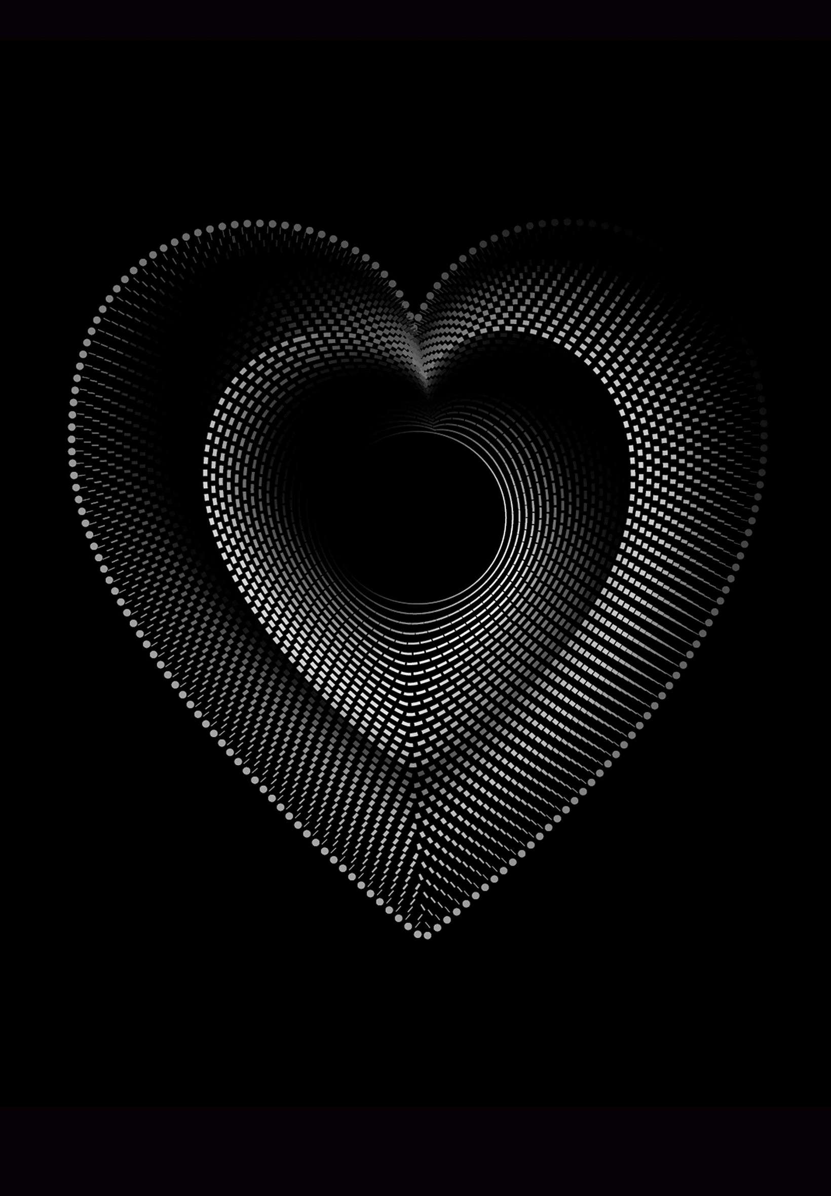 Black & White Abstract Heart 4K iPad Wallpaper