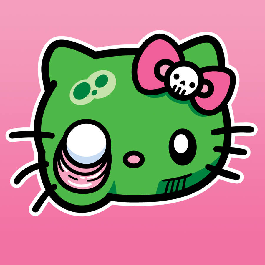 Download Cute Green Hello Kitty Halloween Wallpaper