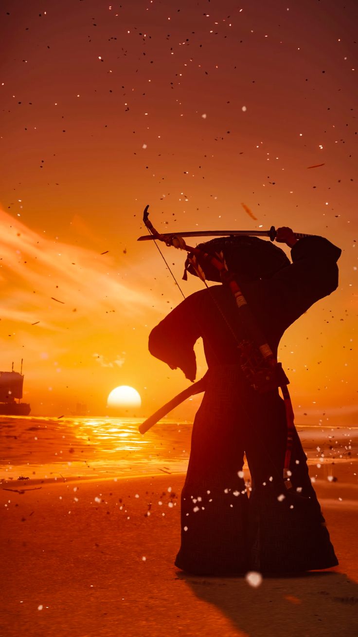 Sunrise in Tsushima. Ghost of Tsushima. Ghost of tsushima, Samurai art, Samurai wallpaper