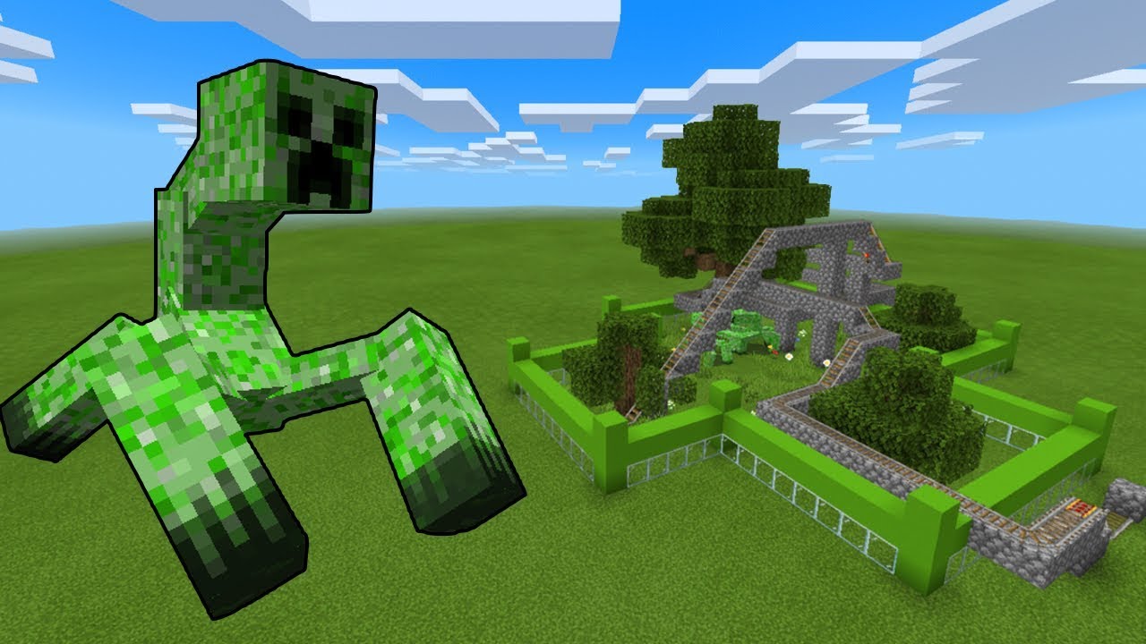 How To Make a MUTANT CREEPER ROLLER COASTER in Minecraft PE