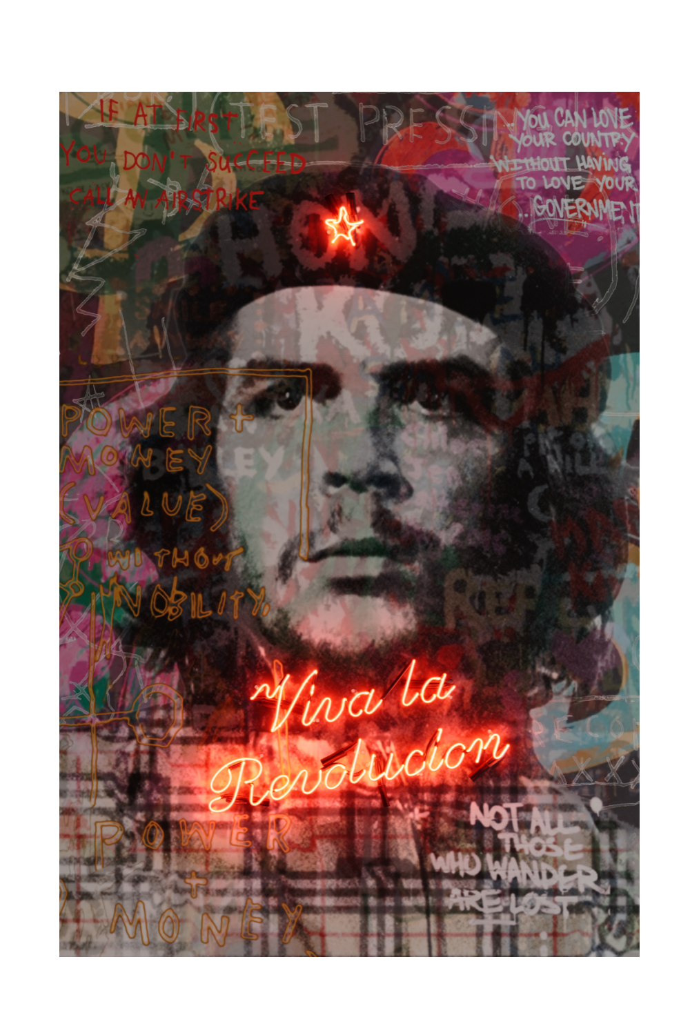 Che Guevarra Neon Artwork. Andrew Martin Che's Revolution x 74