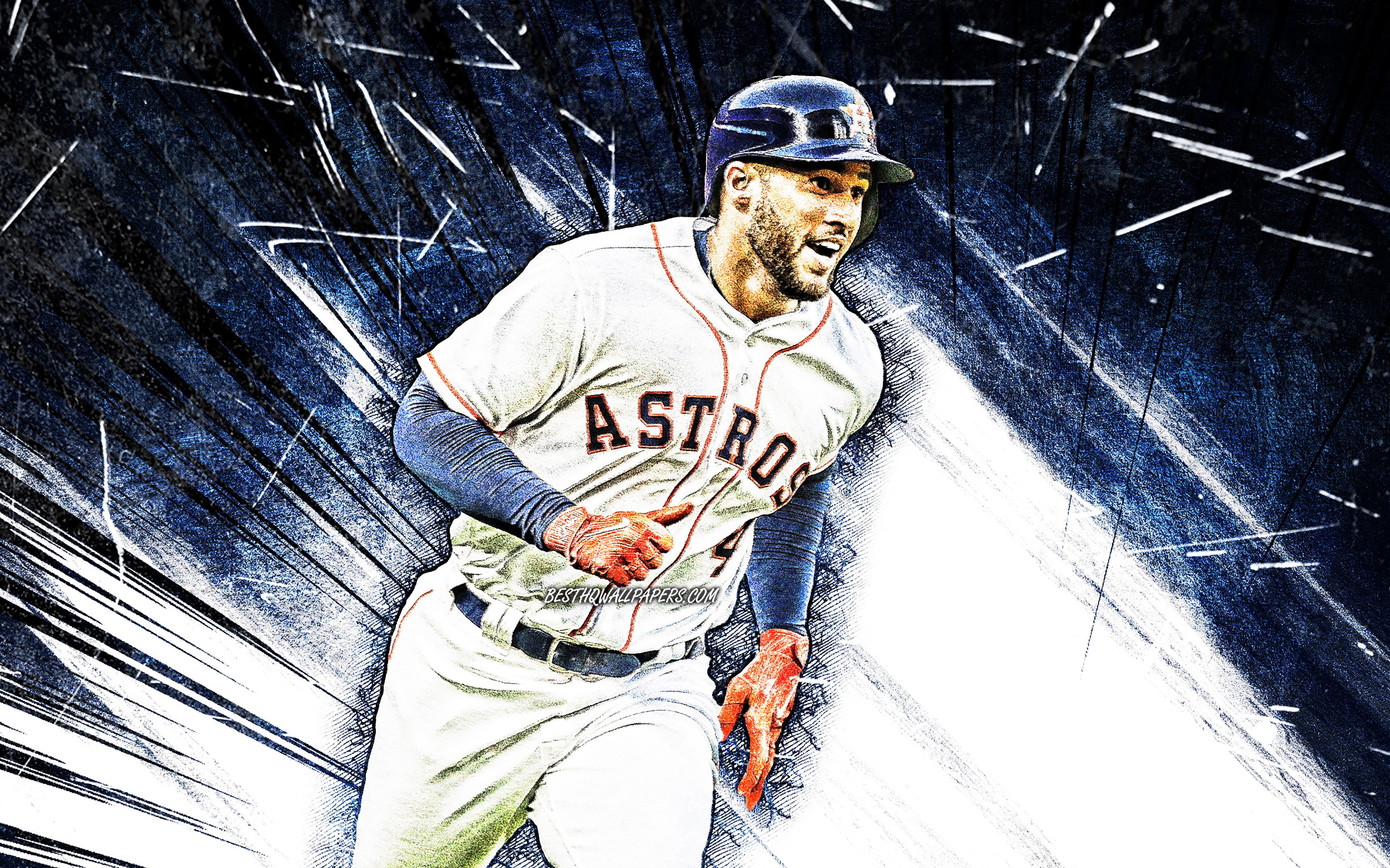 Download George Springer For The Houston Astros Playing Wallpaper