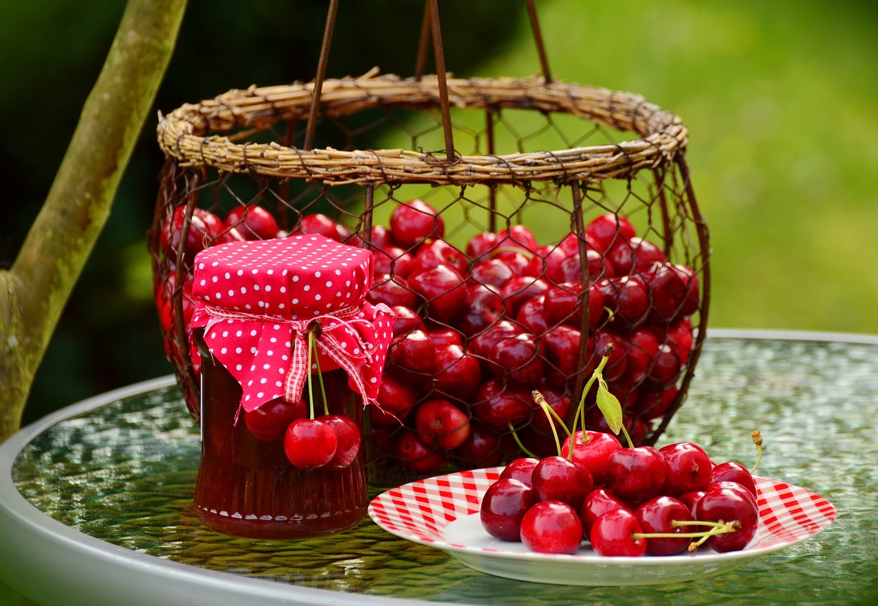 Cherries, fruits, sweet cherry, cherry jam, cherry harvest