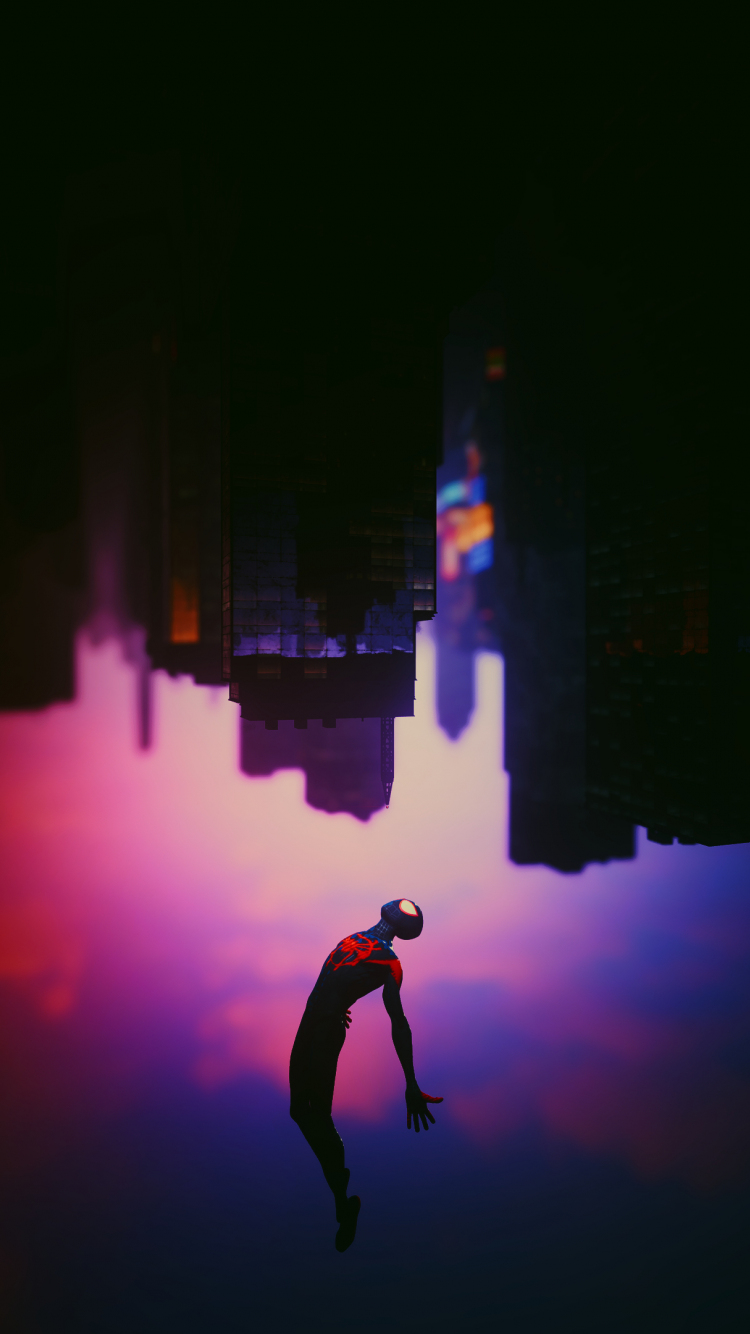 Download Spider Man, Amazing Dive, Miles Morales 750x1334 Wallpaper, Iphone 7, Iphone 8, 750x1334 HD Image, Background, 26604