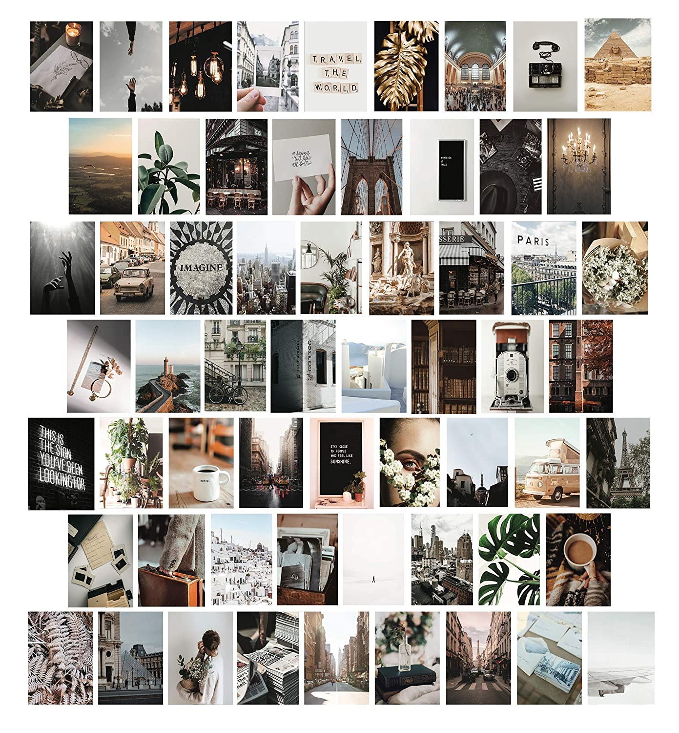 Neutral Aesthetic Wall Collage Kit Boho Cove Set 4x6 inch. Wall Collage Kit, Collage Kit for Wall Aesthetic, Girls Bedroom Decor, Boho Wall Decor, Collage Kit