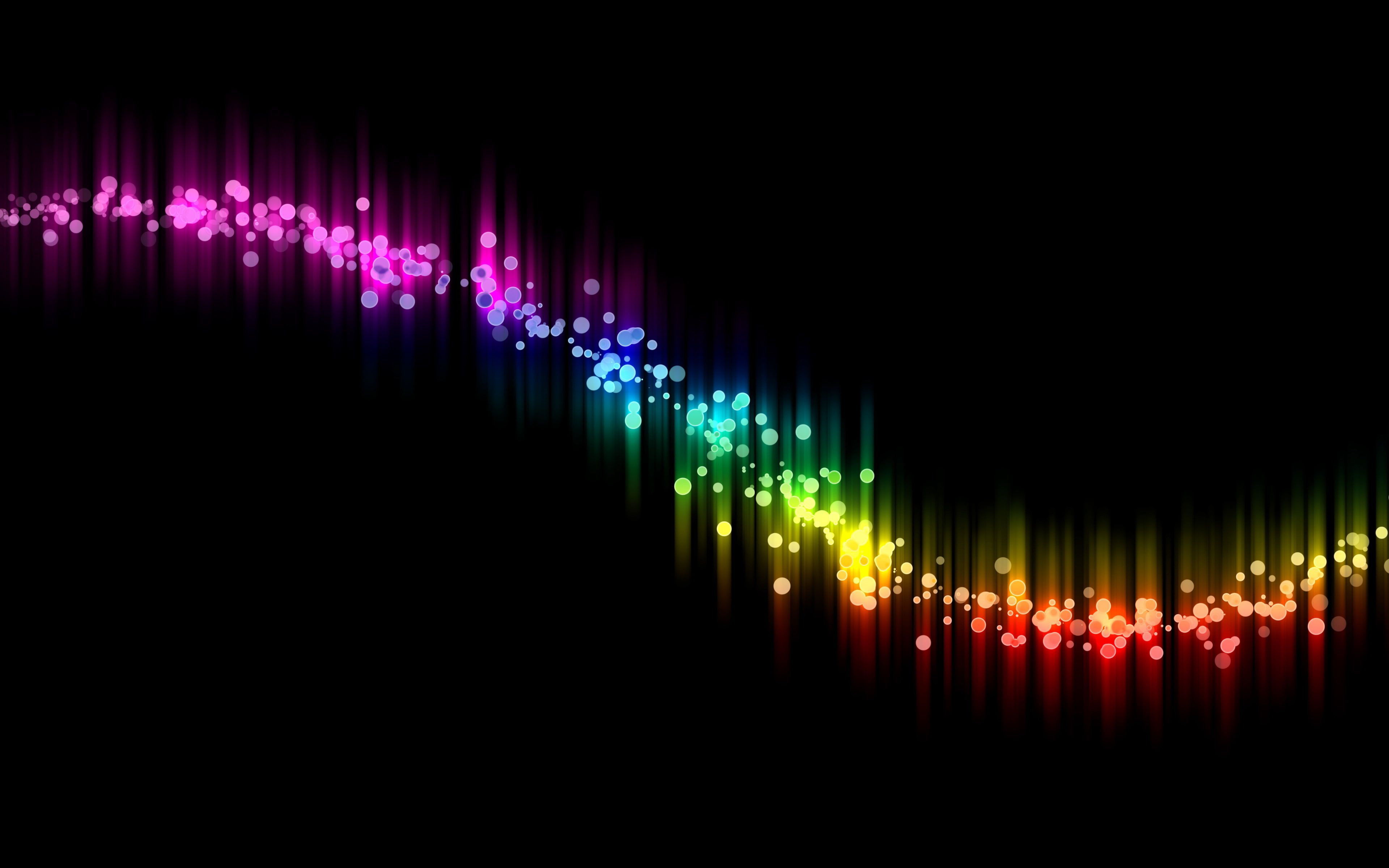 HD wallpaper: Spectrum, Color, Glow, Black Background, pink, blue and yellow lights illustraion