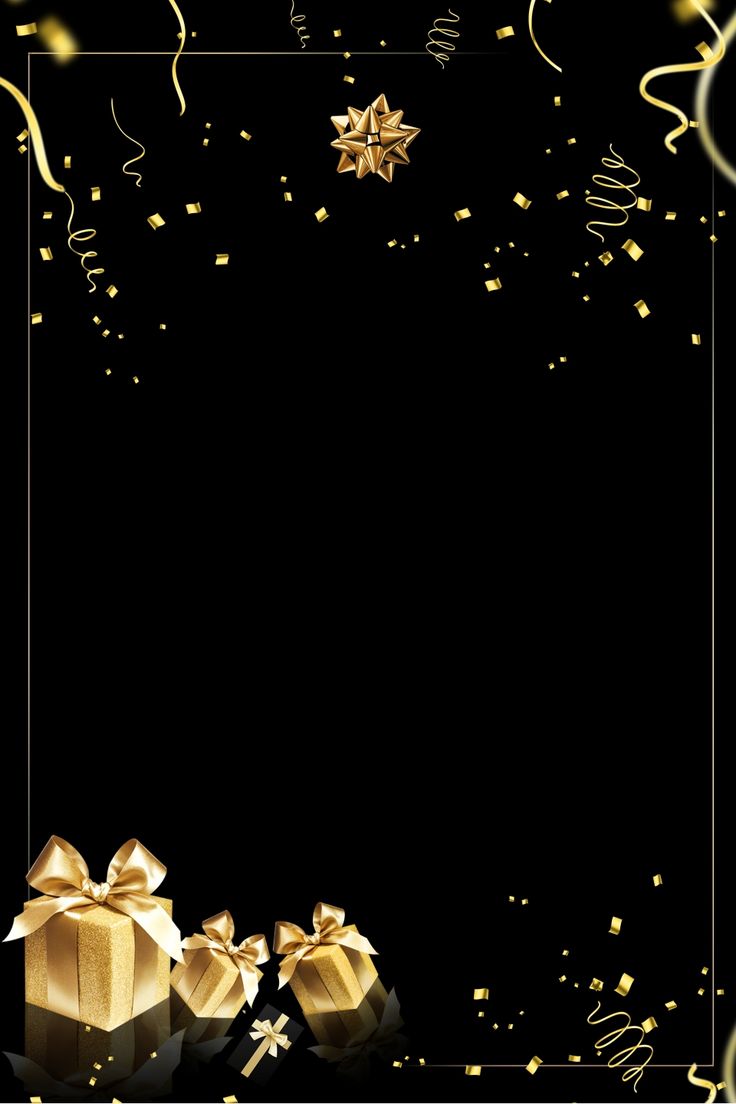 Golden Invitation Black Background