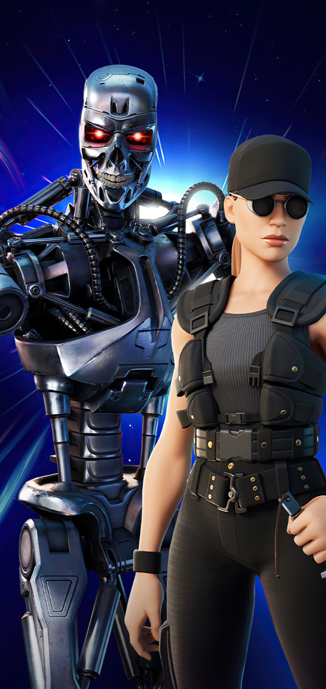 Sarah Connor And Terminator Fortnite 2021 One Plus 6, Huawei p20, Honor view 10, Vivo y85, Oppo f7, Xiaomi Mi A2 HD 4k Wallpaper, Image, Background, Photo and Picture