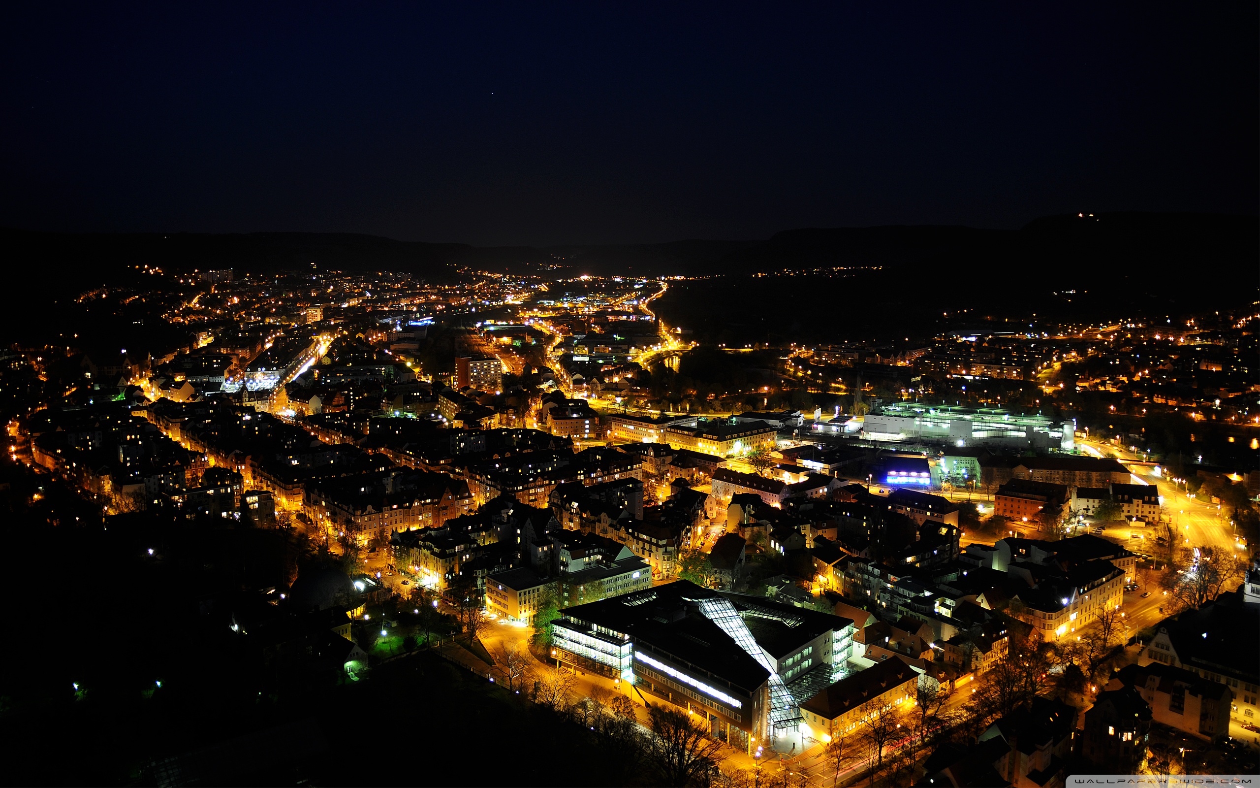 European City At Night Ultra HD Desktop Background Wallpaper for 4K UHD TV, Tablet