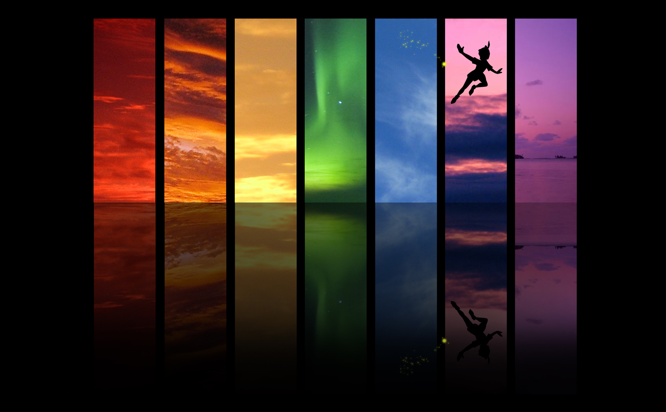 Free download Rainbow Skies and Peter Pan wallpaper Disney Photo 23246739 [1365x845] for your Desktop, Mobile & Tablet. Explore Peter Pan Wallpaper. Peter Pan Wallpaper Murals, Peter Pan Room
