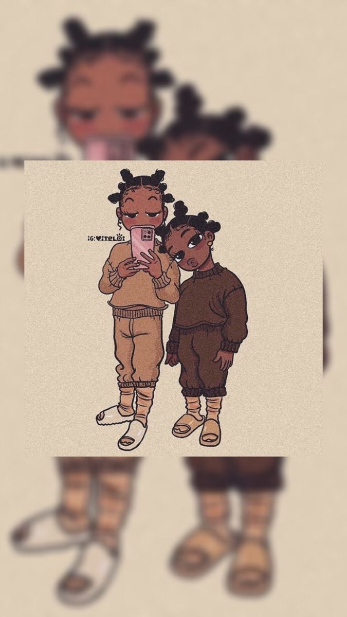AESTHETIC WALLPAPER. Black girl cartoon, Black couple art, Black art picture