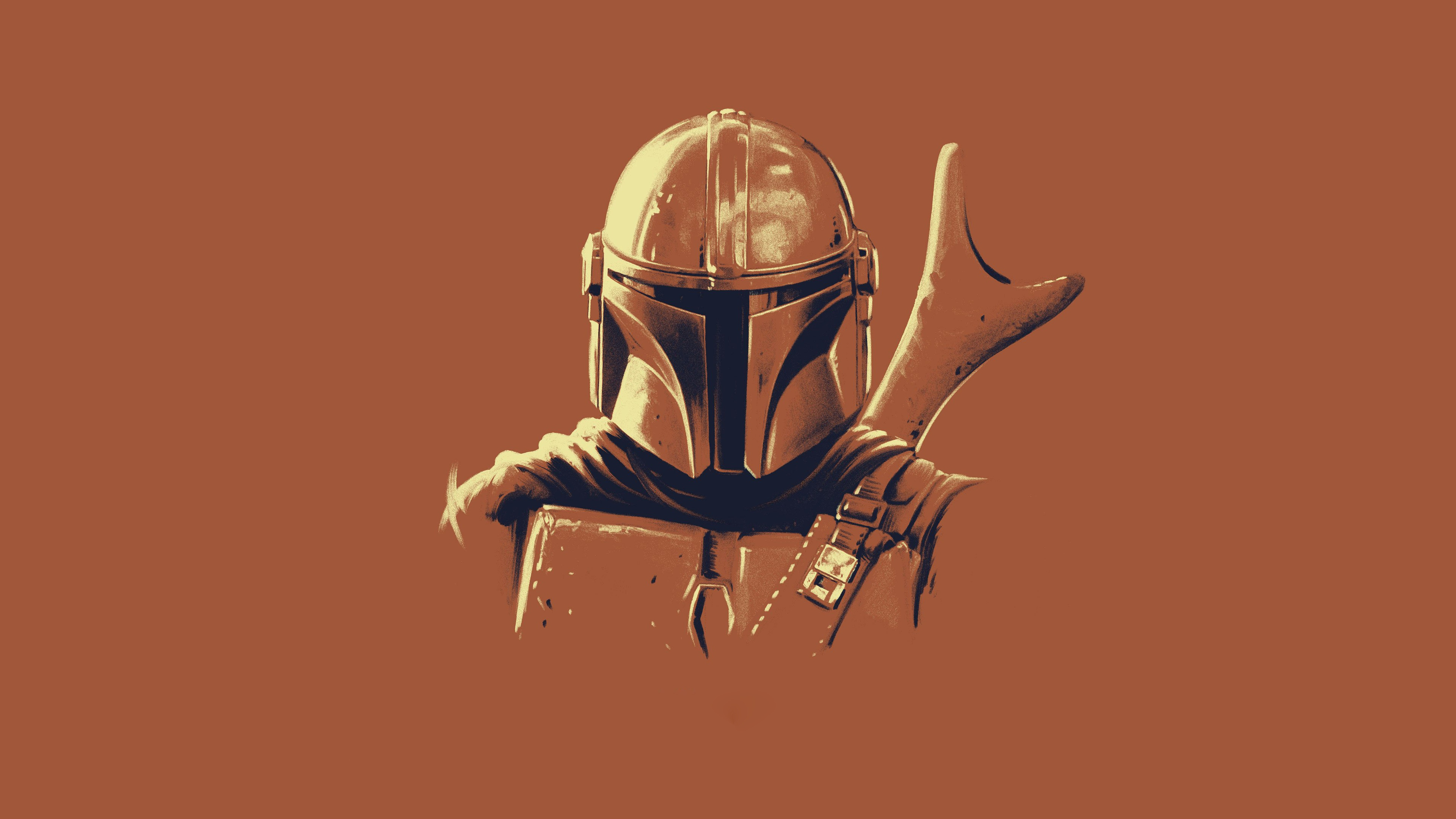 Download The Mandalorian, star wars, minimalist wallpaper, 3840x 4K UHD 16: Widescreen