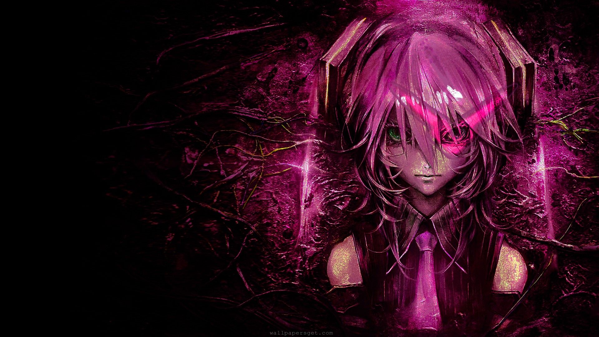 Pink and Black Anime Wallpaper