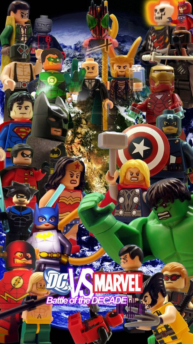 LEGO DC Vs MARVEL: Battle of the Decade Poster. Lego dc, Lego marvel, Lego wallpaper