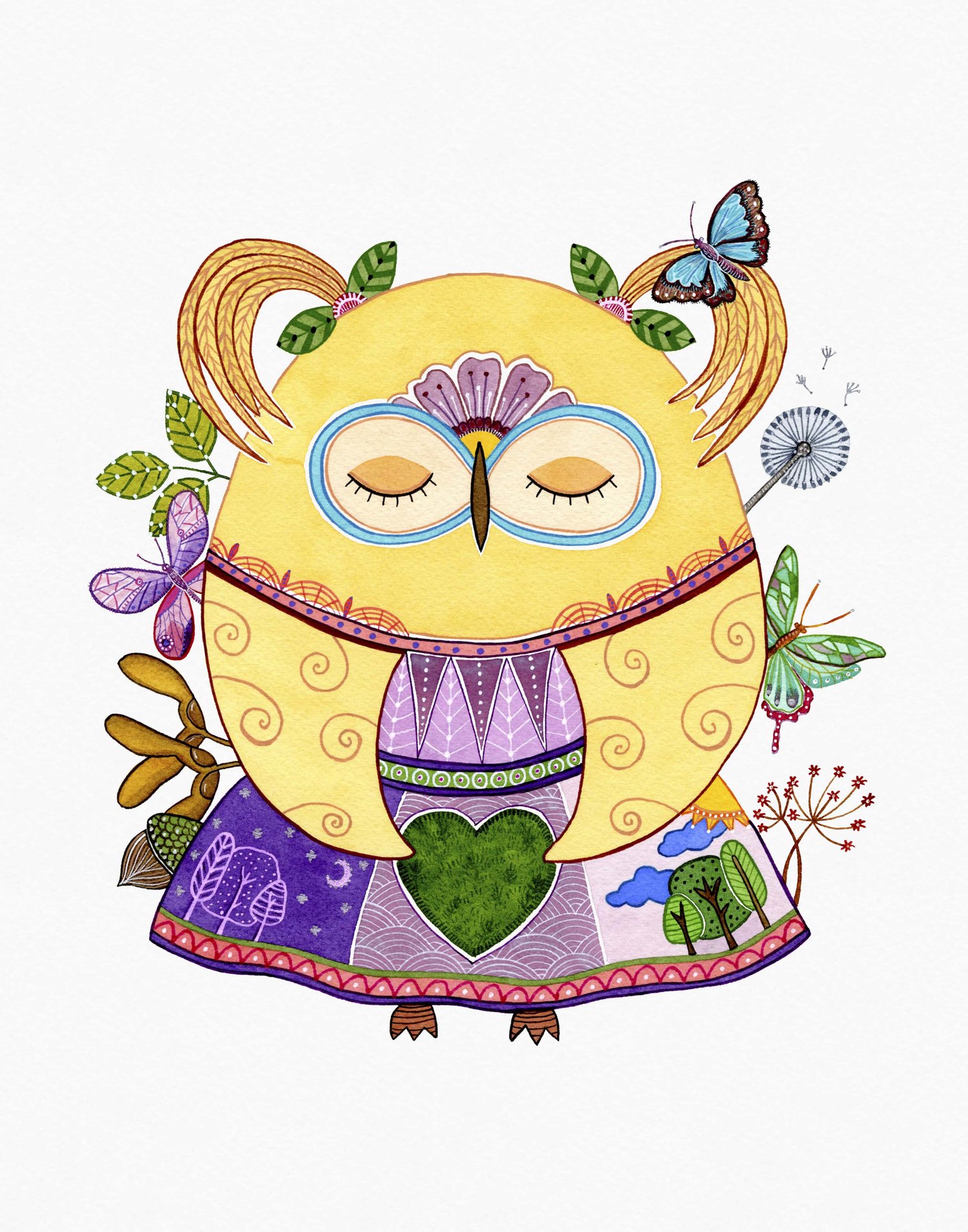 Forest Fairy Owl Print