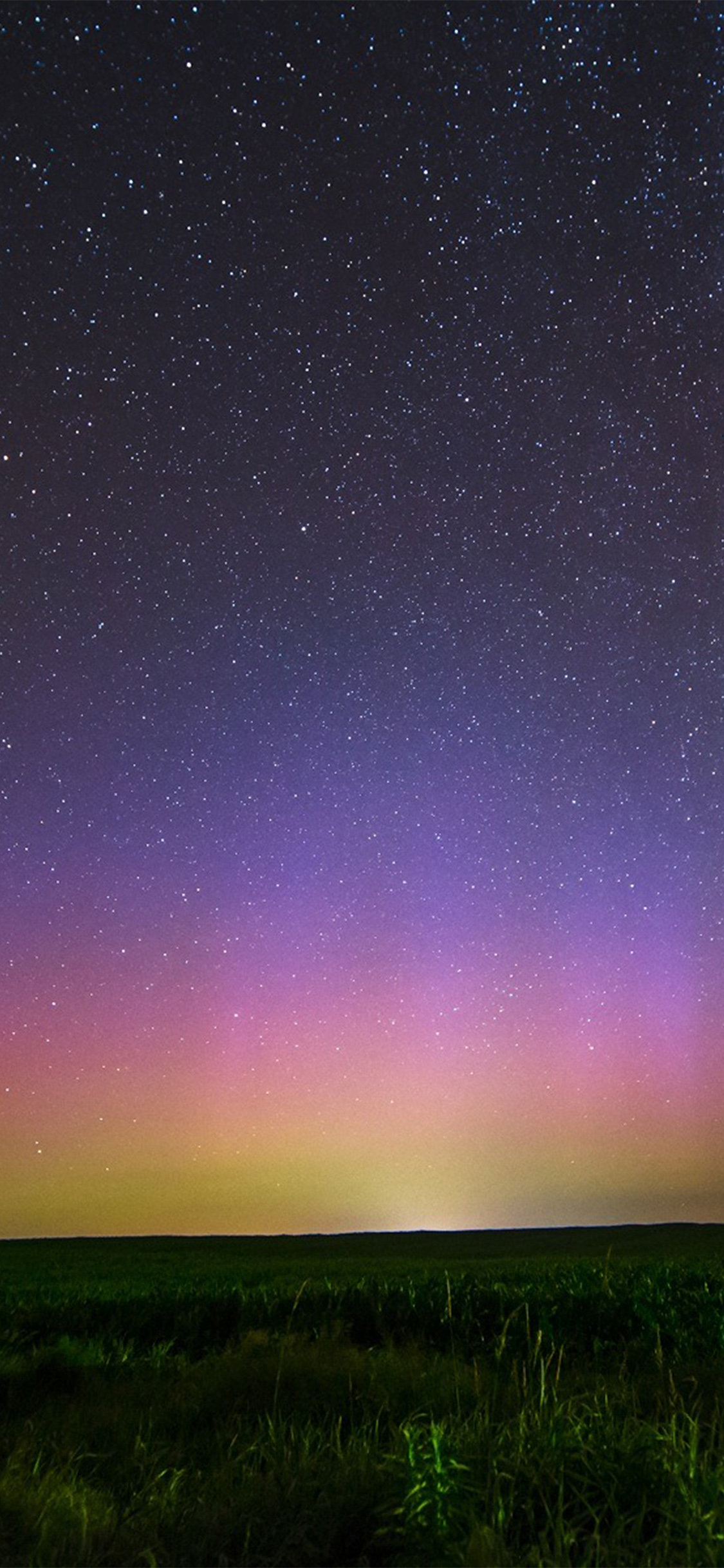 iPhone X wallpaper. night sky star color aurora nature