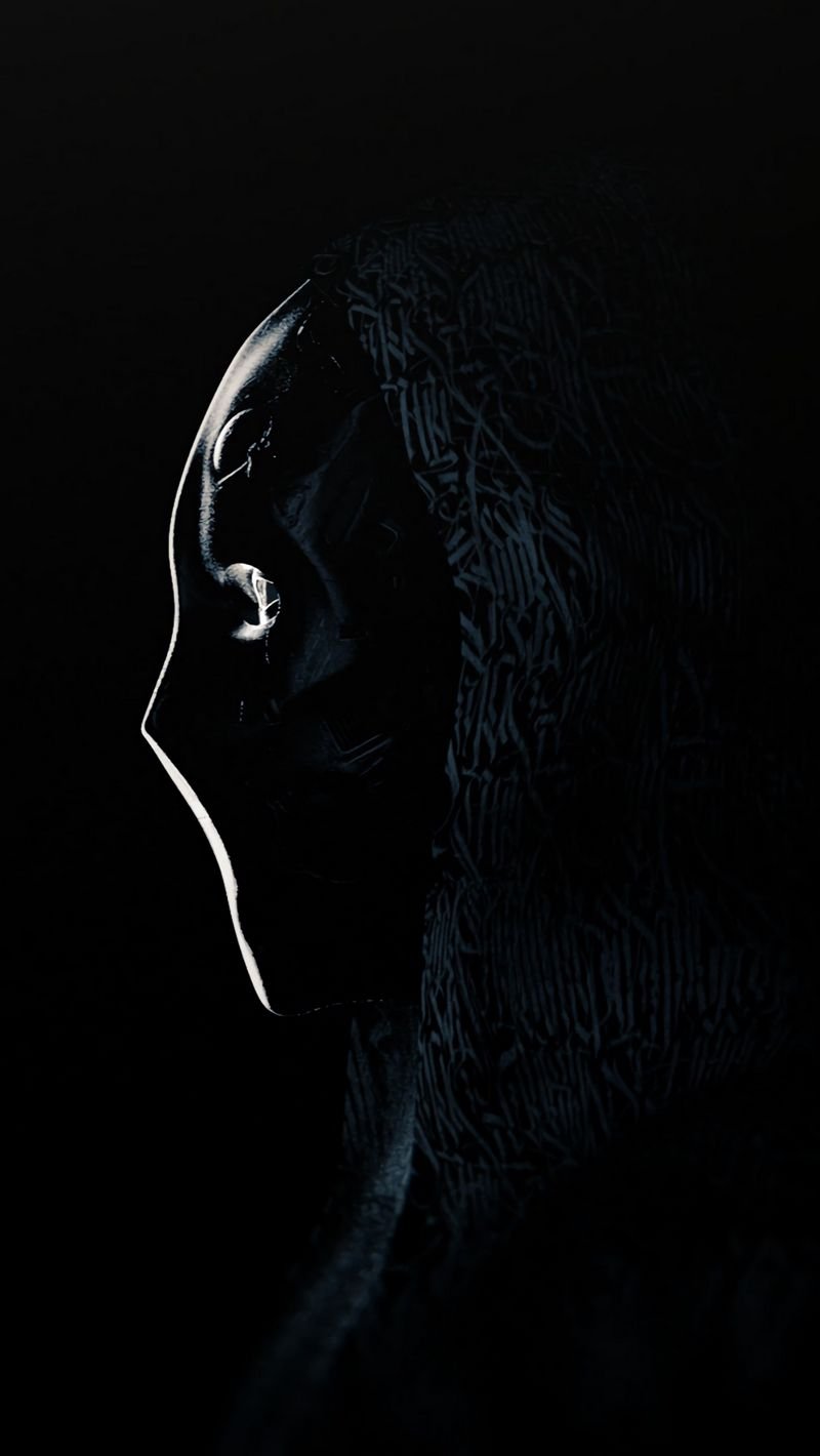 Download Wallpaper 800x1420 Anonymous, Mask, Profile, Dark Iphone Se 5s 5c 5 For Parallax HD Background