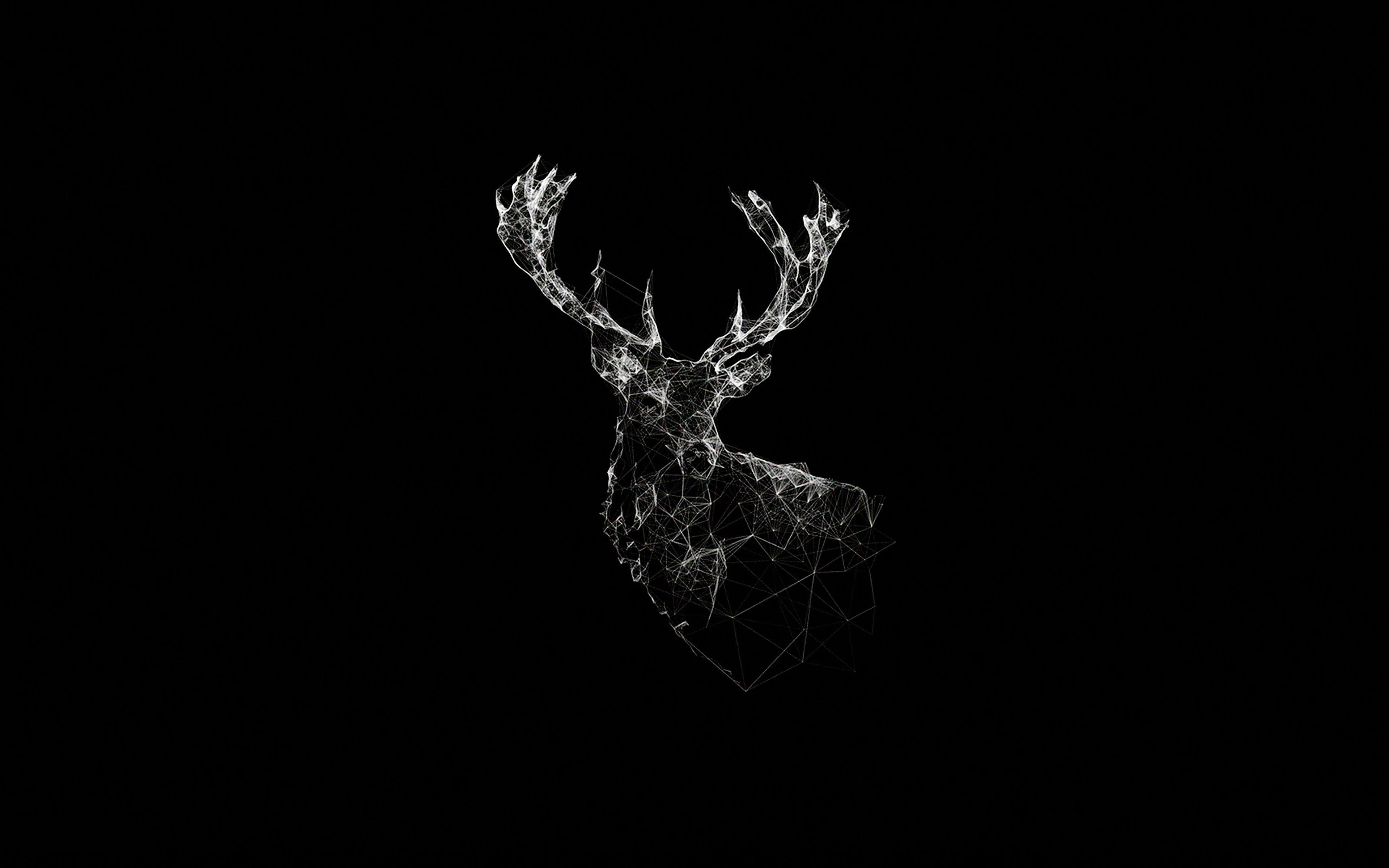 wallpaper for desktop, laptop. deer animal illust dark