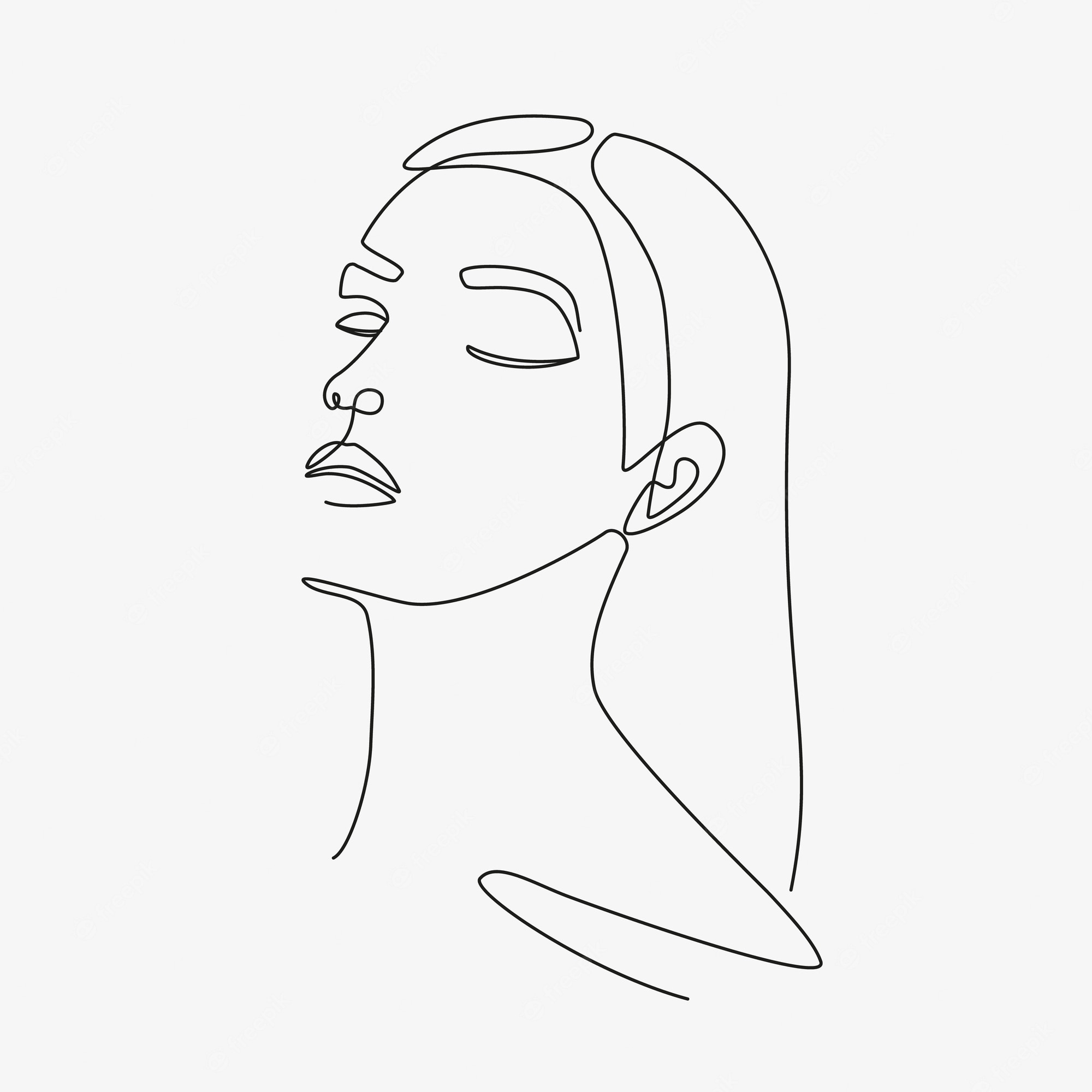 Line Art Woman Image. Free Vectors, & PSD