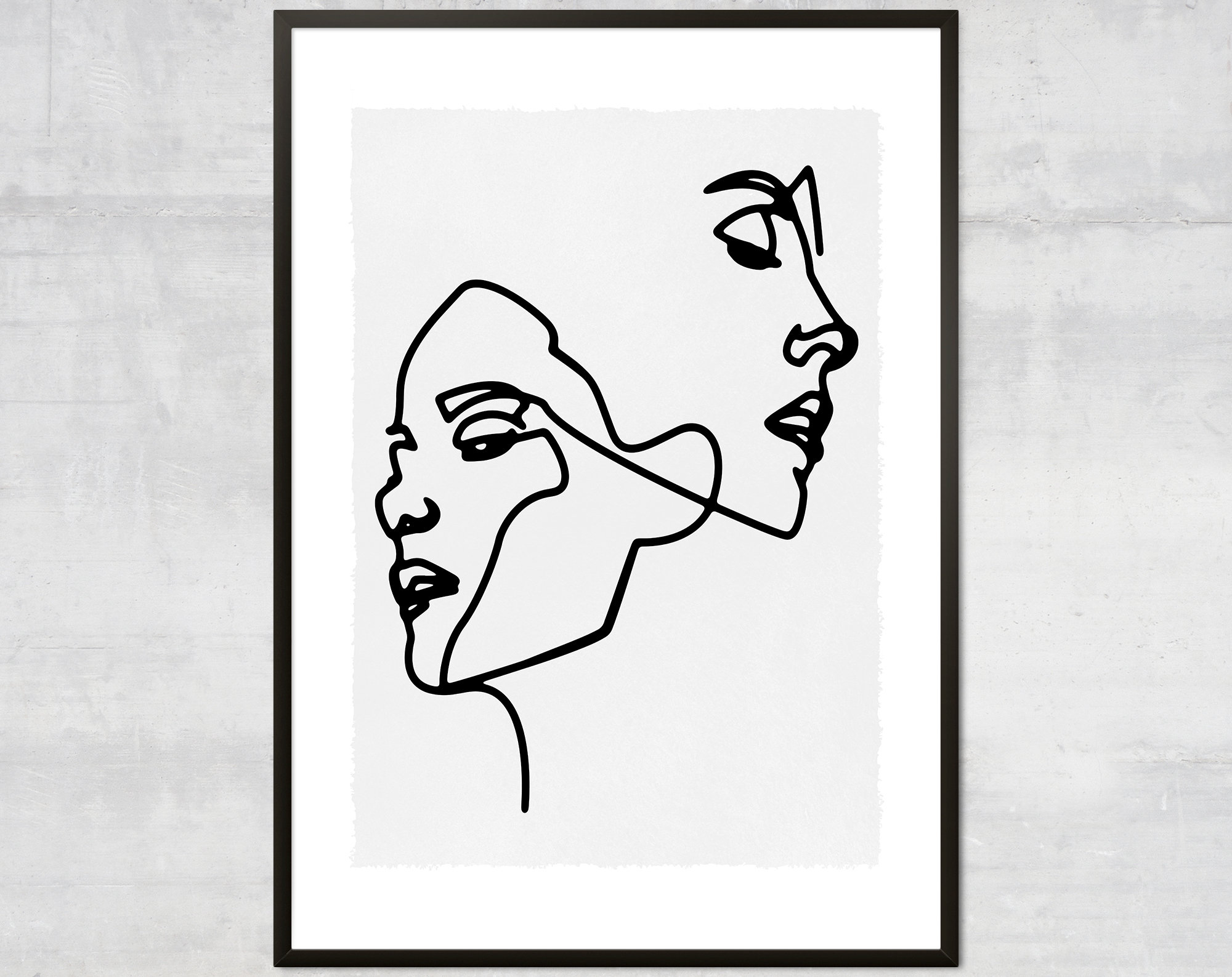 Minimal Faces Line Art Print Line Art Wall Prints Woman