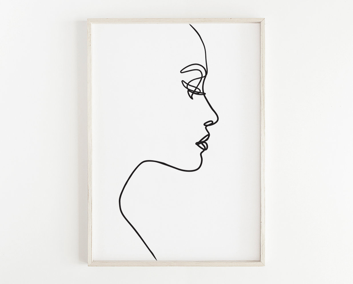 One Line Drawing Female Face PRINTABLE Single Line Beauty