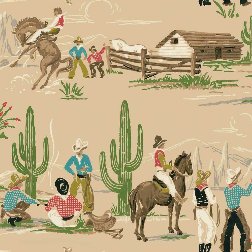 Vintage cowboy wallpaper reproductions