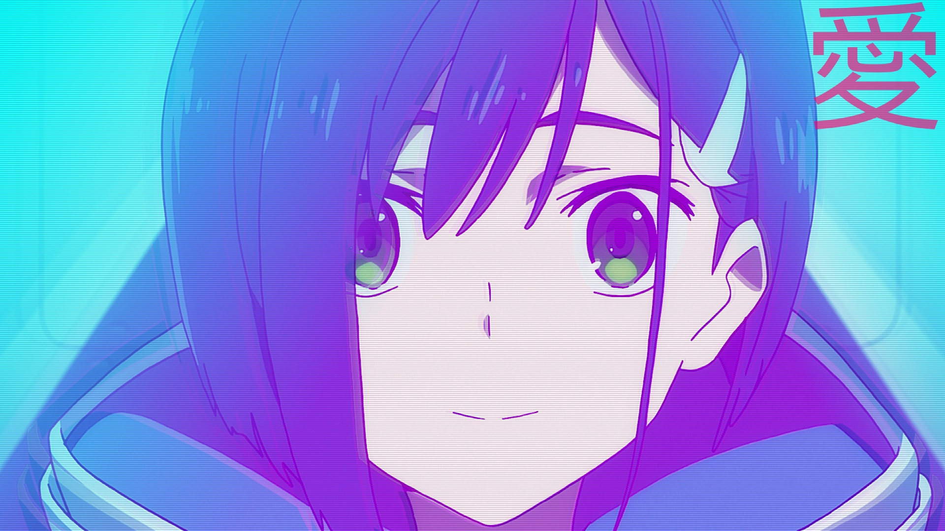 anime wallpaper, blue, purple, light, graphic design, magenta