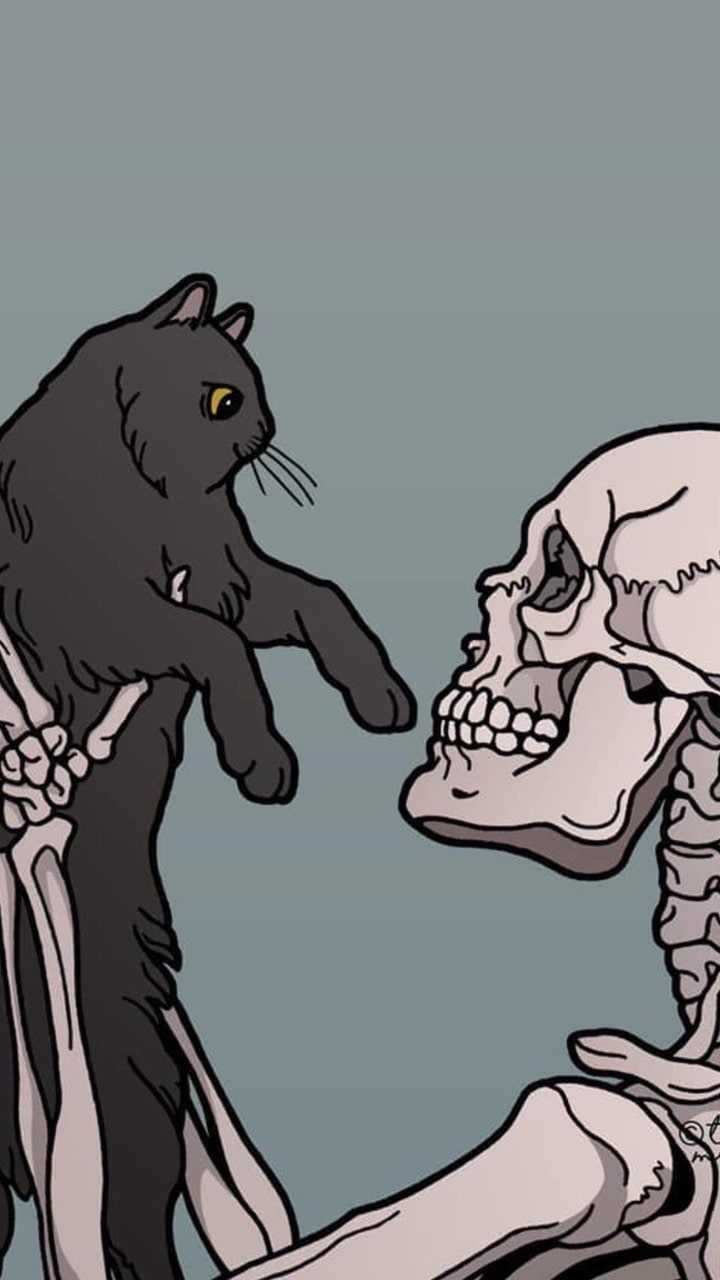 Парные обои скелеты