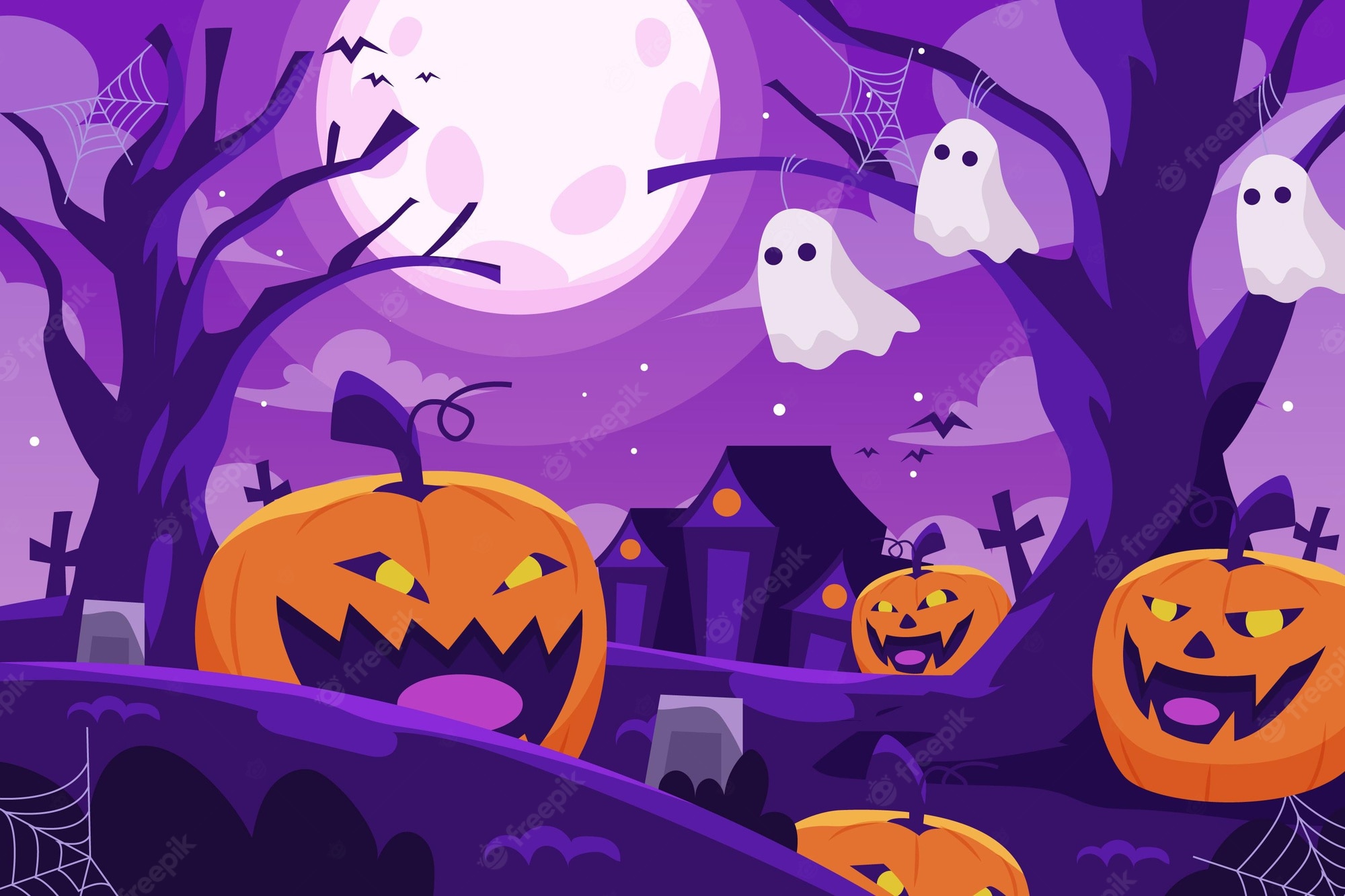 Halloween wallpaper Vectors & Illustrations for Free Download
