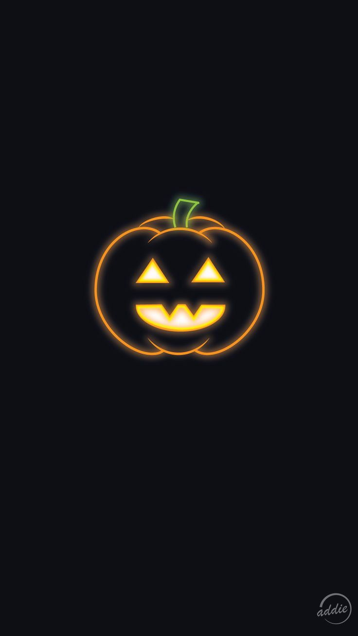 Halloween Neon Jack o' Lantern Phone Wallpaper