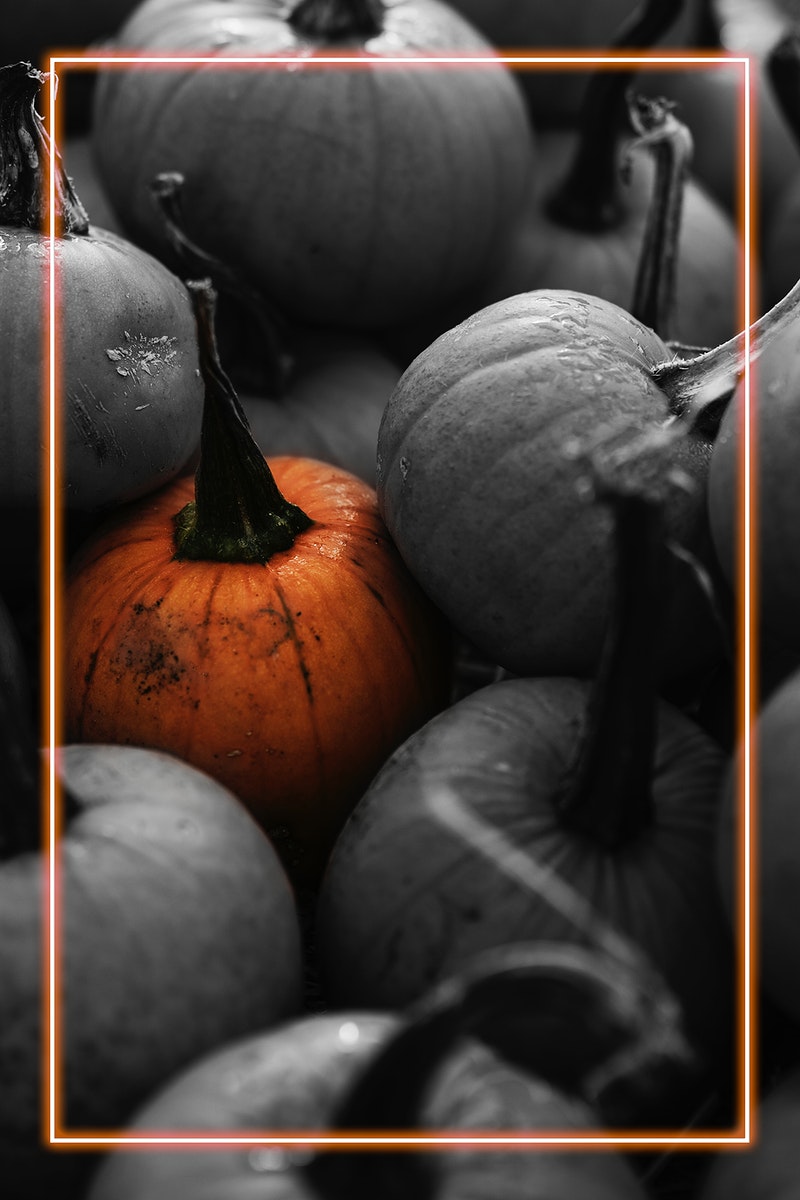 Halloween pumpkin background with neon