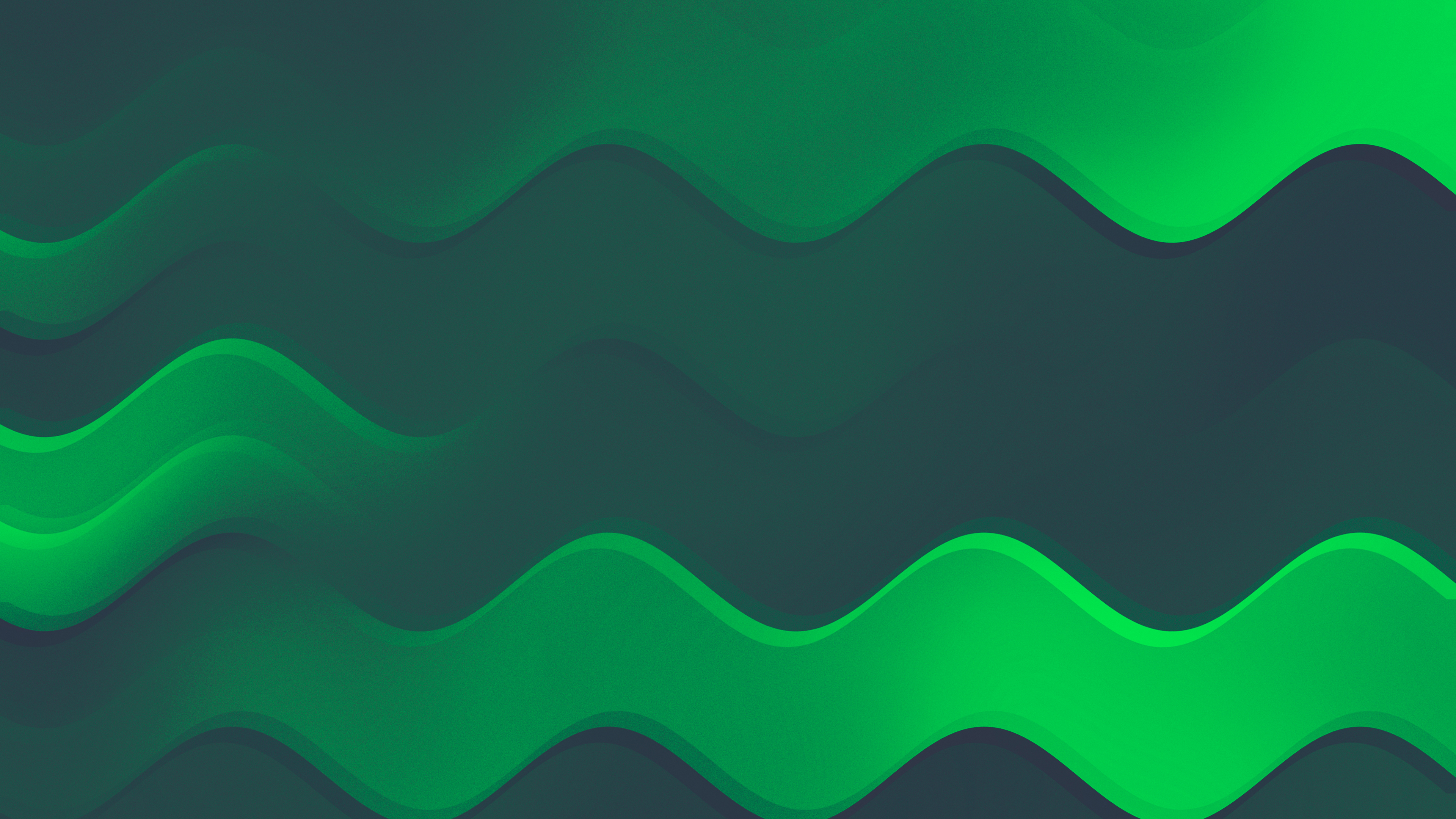 Green Waves 4K Wallpaper x 2160