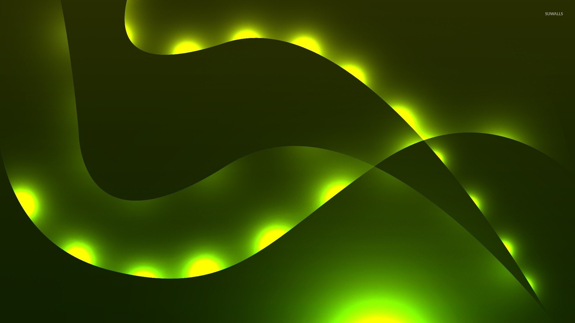 Green glowing waves wallpaper wallpaper