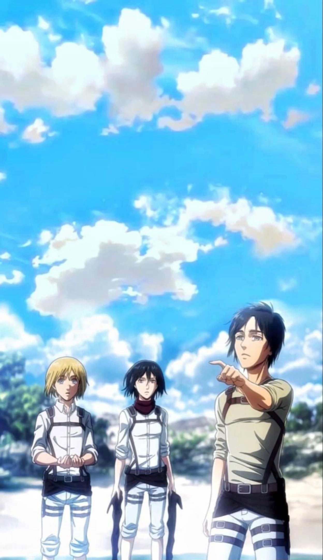 Eren, Mikasa, Armin Live Wallpaper 3D
