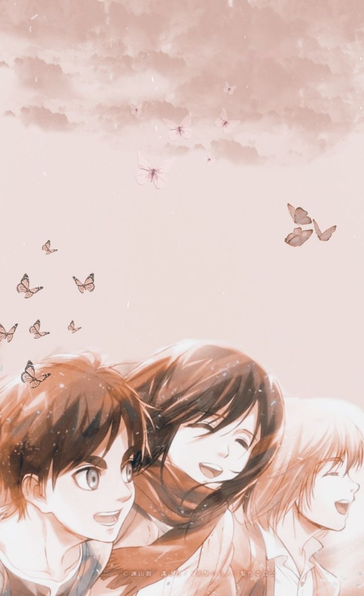 Shingeki No Kiojin lockscreen Armin, Eren And Mikasa