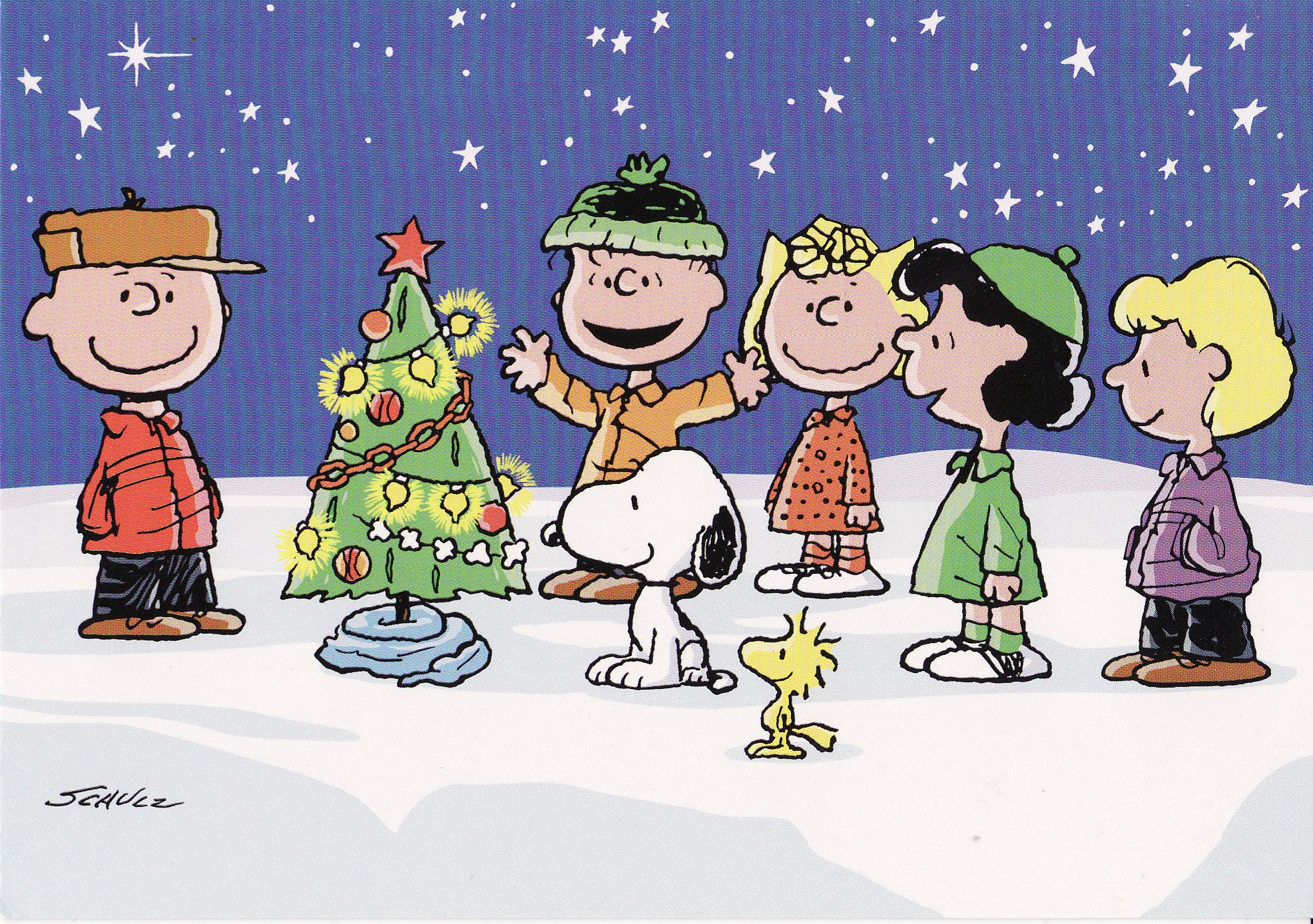 Peanuts Gang Christmas Wallpaper