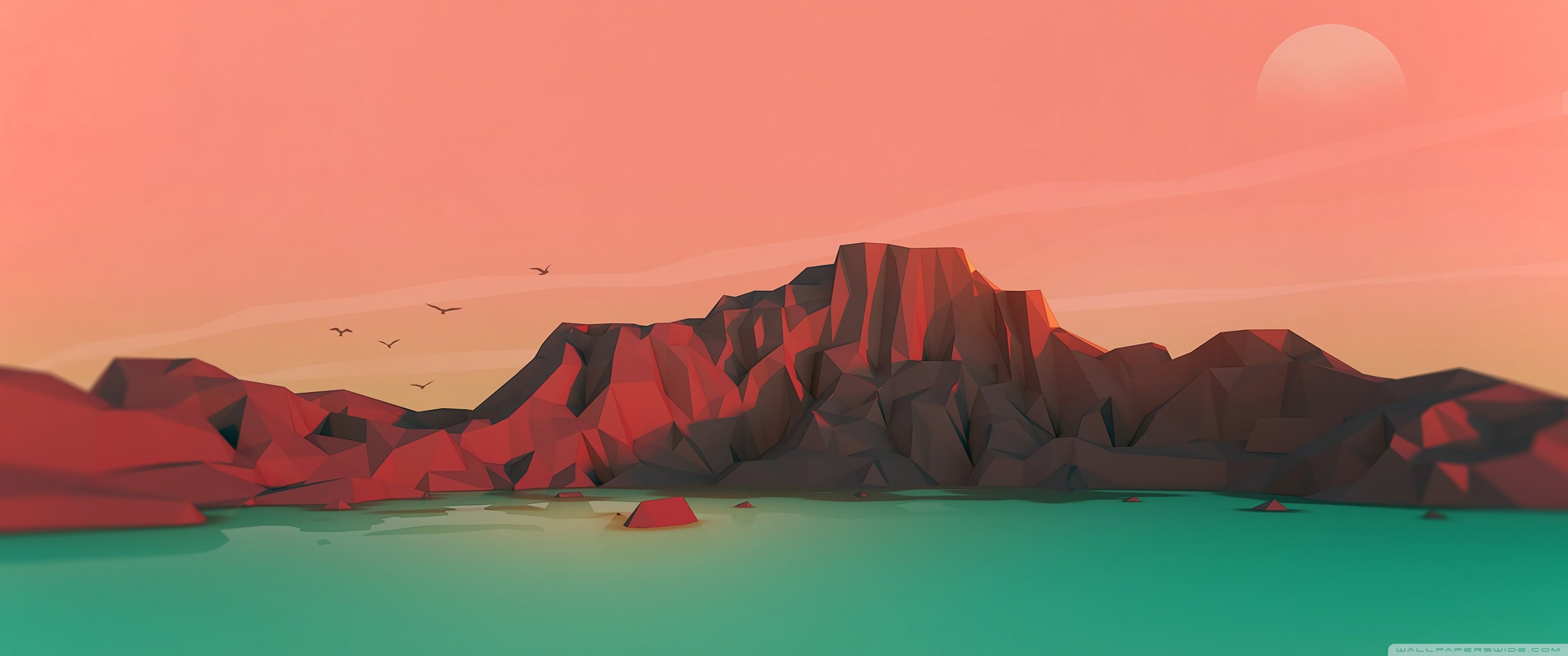 Low Poly Environment Ultra HD Desktop Background Wallpaper for: Multi Display, Dual & Triple Monitor, Tablet