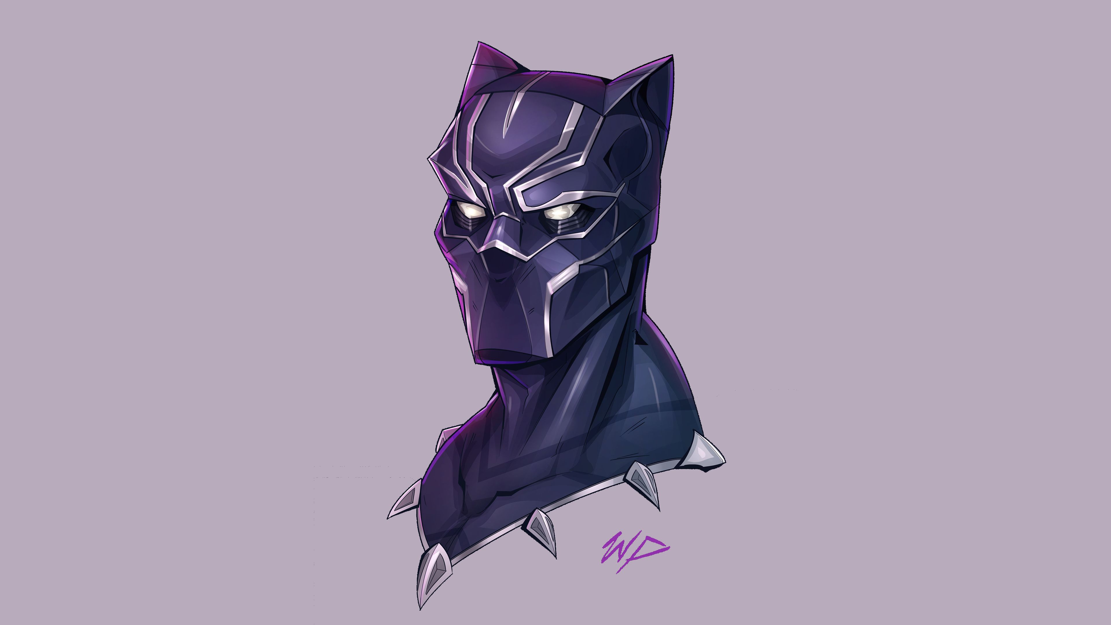 Wallpaper 4k Black Panther Headshot Minimalism Wallpaper