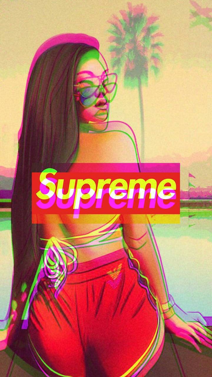 Girl Supreme Black Wallpaper