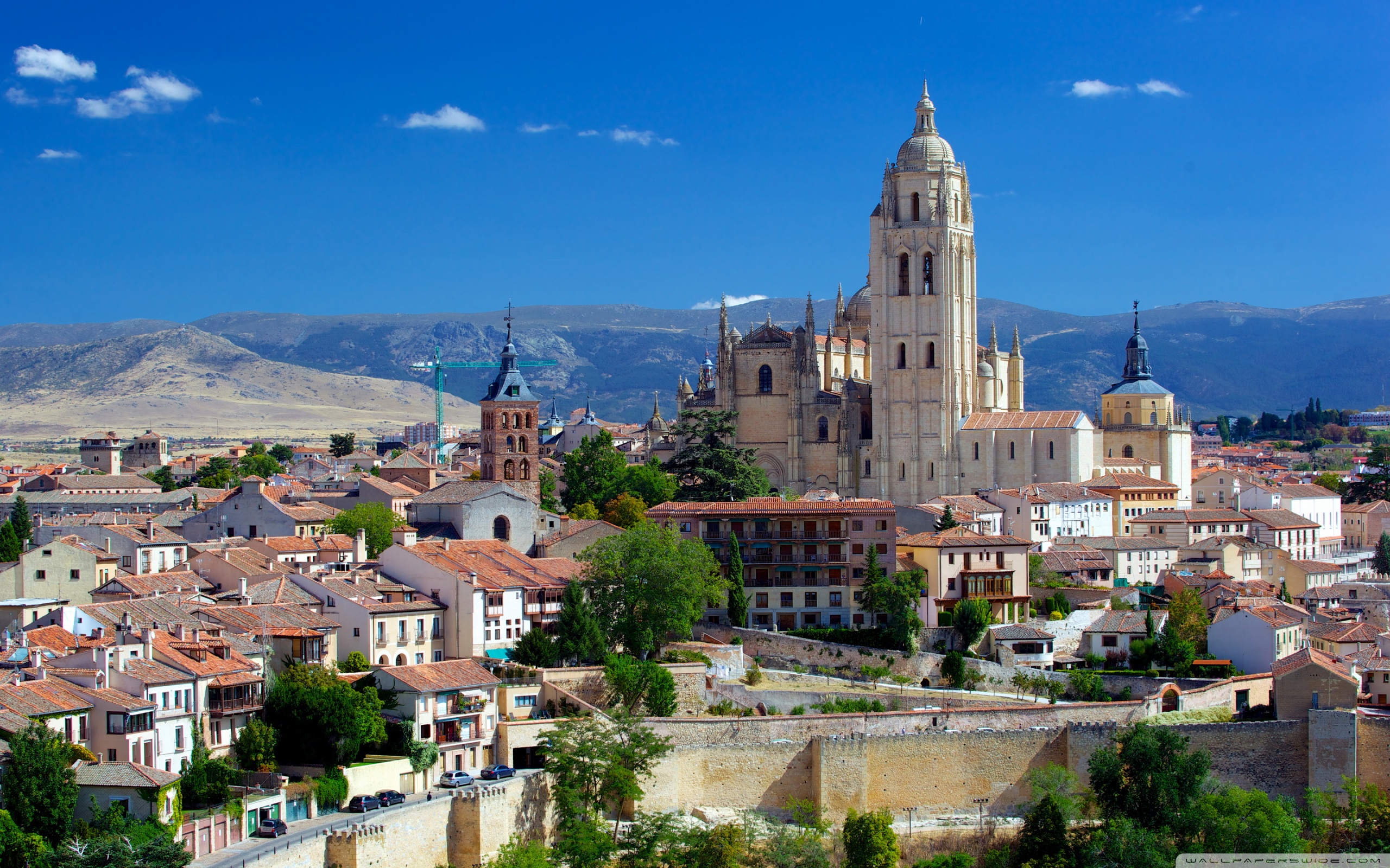 Spain Houses Temples Segovia Cathedral Ultra HD Desktop Background Wallpaper for 4K UHD TV, Tablet