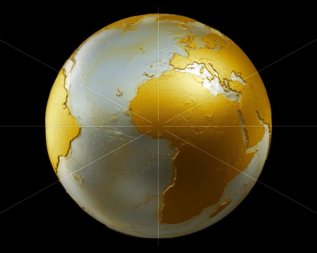 Download wallpaper 1280x1024 earth, globe, planet, gold standard 5:4 HD background
