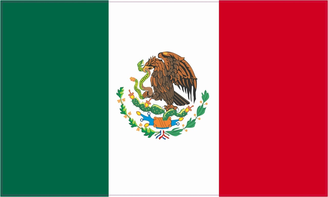5in x 3in Mexican Flag Sticker