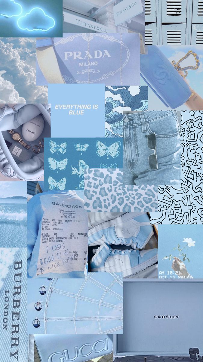 baby blue wallpaper collage