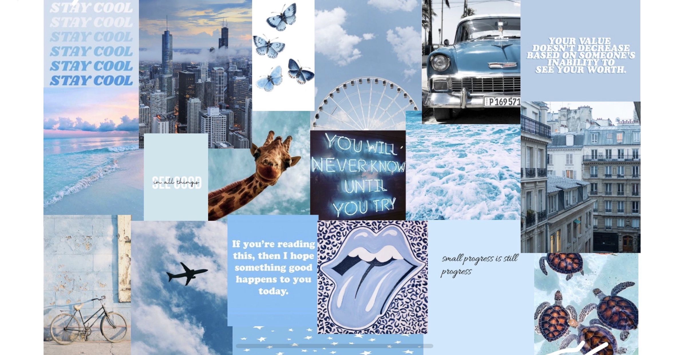 Blue Collage Wallpaper