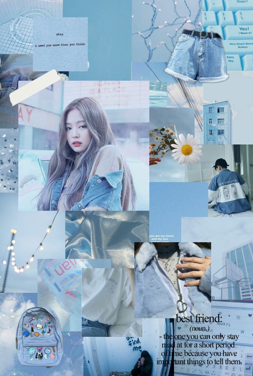 Blue Aesthetic Collage Wallpaper