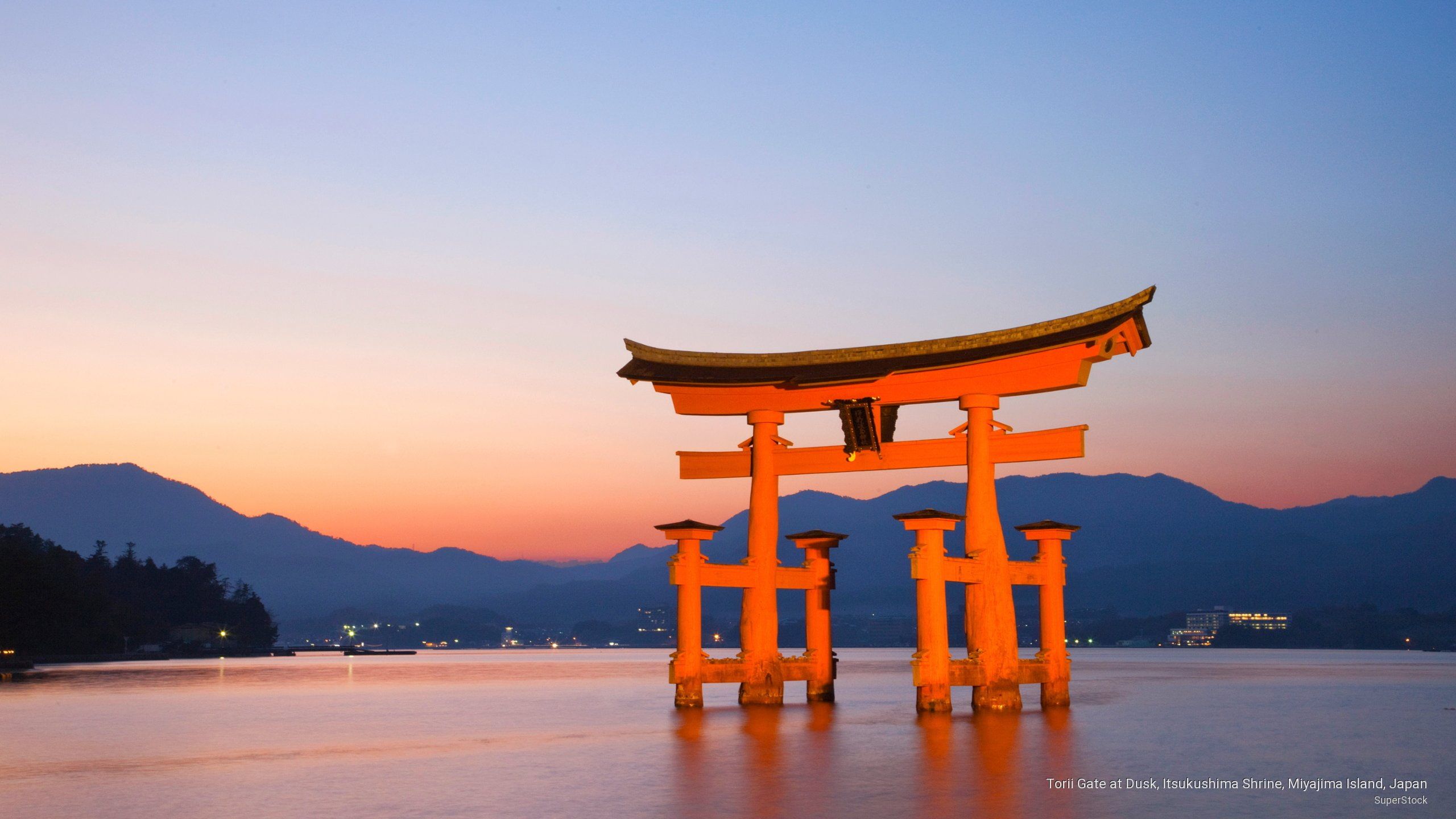 Torii Gate at Dusk, Itsukushima Shrine, Miyajima Island, Japan #Asia K # wallpaper #hdwallpaper #desktop. Torii gate, Miyajima, Shrine