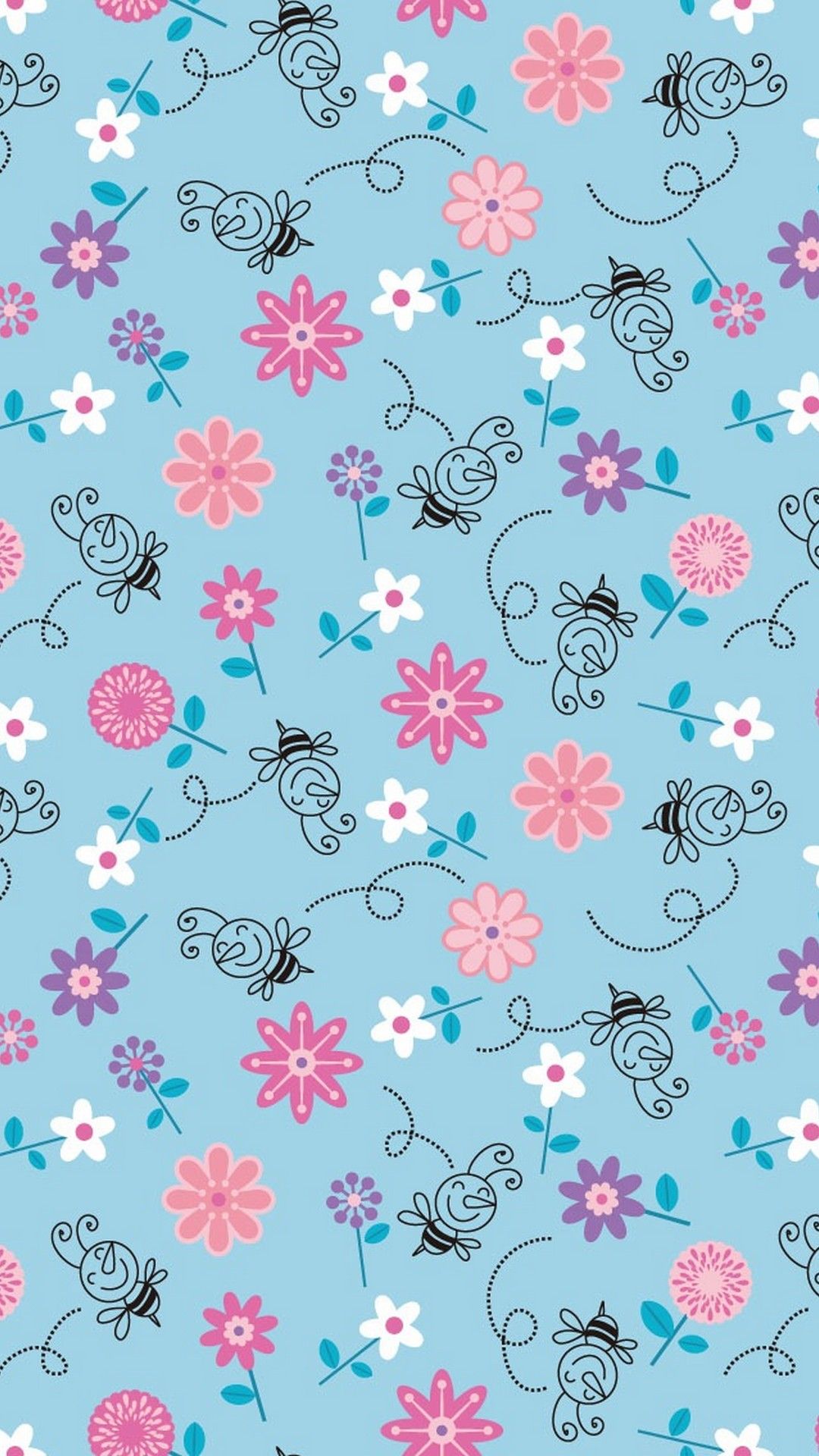Blue And Pink Girly Wallpaper