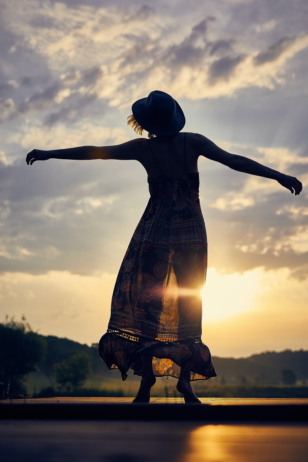 Sunset Woman Picture. Download Free Image